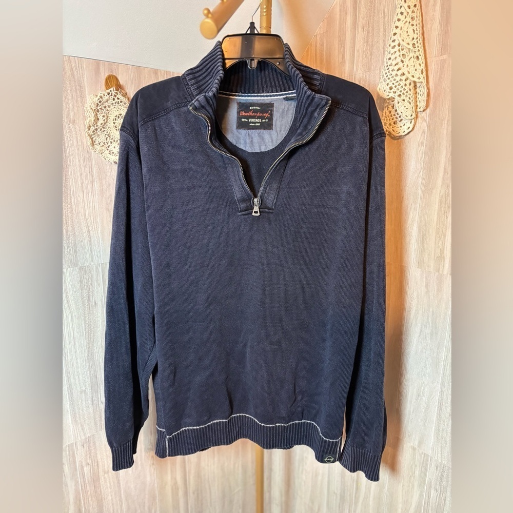 Weatherproof Men's Dark Blue 1/4 Zip-Up Sweater